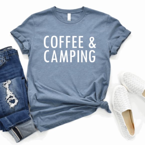 Coffee and Camping Women's T-Shirt - Picture 1 of 1